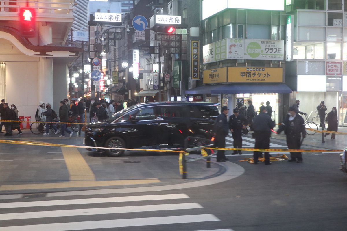 難波付近の事故現場